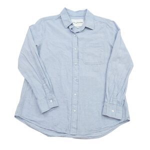 Lola River Shirt Womens Medium Blue 100% Cotton Long Sleeve Soft Casual Office